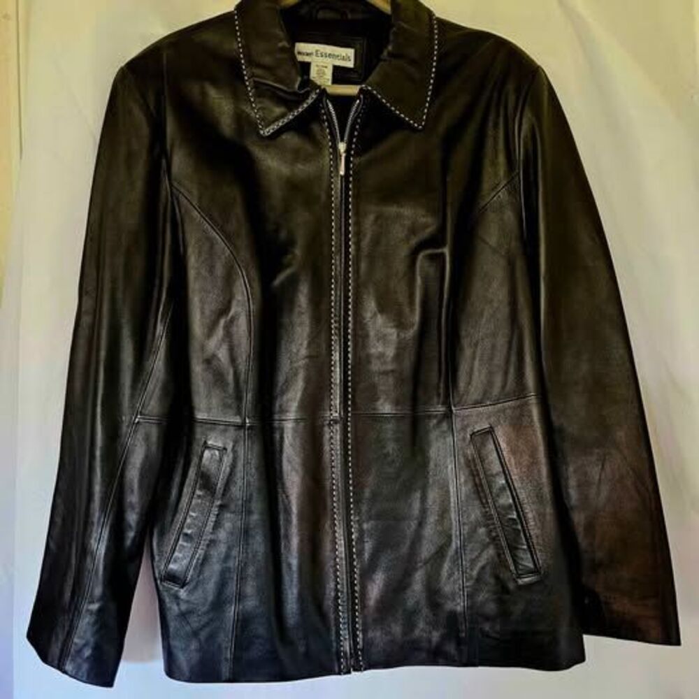 Modern Essentials Leather Jacket Women’s 16/18W Black Y2K